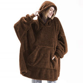 ZOLAA CozyNest Oversized Double-Sided Velvet Wearable Blanket Hoodie