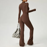 ZOLAA Long Sleeve Zipper High Strength Yoga Bodysuit