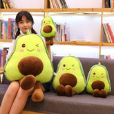 ZOLAA Kawaii Smiles Avocado Ultra-Soft Fruit Plush Cushion Pillow