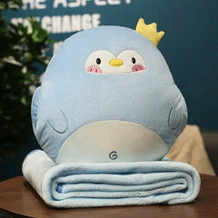 ZOLAA 3-in-1 Cartoon Animal Comfort Nest (Plush Pillow, Hand Warmer & Hidden Blanket)