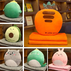 ZOLAA 3-in-1 Cartoon Animal Comfort Nest (Plush Pillow, Hand Warmer & Hidden Blanket)