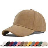 ZOLAA Solid Suede Retro Baseball Caps