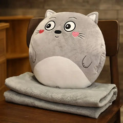 ZOLAA 3-in-1 Cartoon Animal Comfort Nest (Plush Pillow, Hand Warmer & Hidden Blanket)