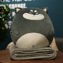 ZOLAA 3-in-1 Cartoon Animal Comfort Nest (Plush Pillow, Hand Warmer & Hidden Blanket)