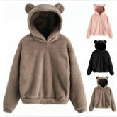 ZOLAA Women Long Sleeve Rabbit Ear Hood Sweatshirt