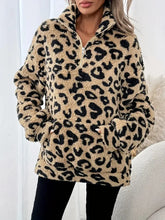 ZOLAA Wild Luxe Loose-Fit Leopard Print Zip-Up Jacket