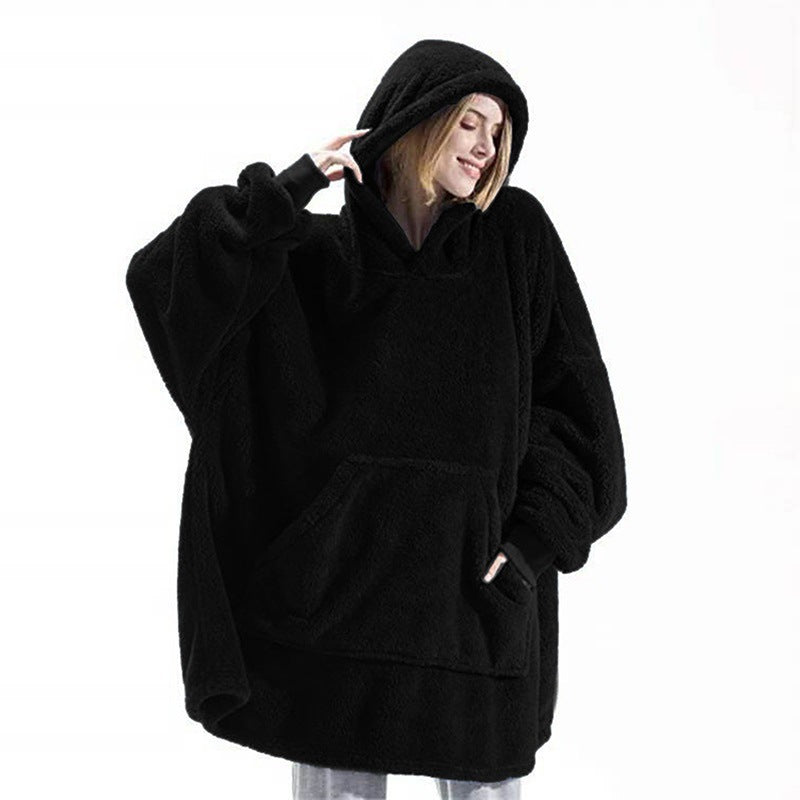 ZOLAA CozyNest Oversized Double-Sided Velvet Wearable Blanket Hoodie