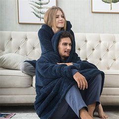 ZOLAA CozyNest Oversized Double-Sided Velvet Wearable Blanket Hoodie