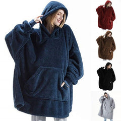 ZOLAA CozyNest Oversized Double-Sided Velvet Wearable Blanket Hoodie