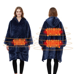 ZOLAA USB Carbon Fiber Heated Wearable Electric Blanket Hoodie