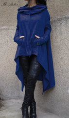 ZOLAA European and N Pure Color Long Hoodie