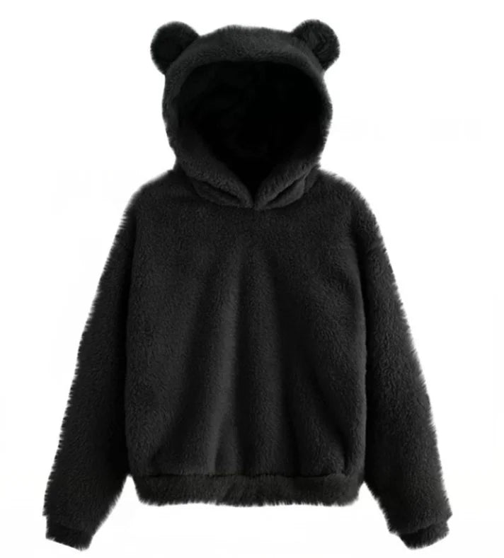 ZOLAA Women Long Sleeve Rabbit Ear Hood Sweatshirt