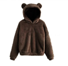 ZOLAA Women Long Sleeve Rabbit Ear Hood Sweatshirt