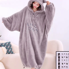 ZOLAA WASART Dual-Comfort Reversible Sherpa & Flannel Wearable Blanket Hoodie