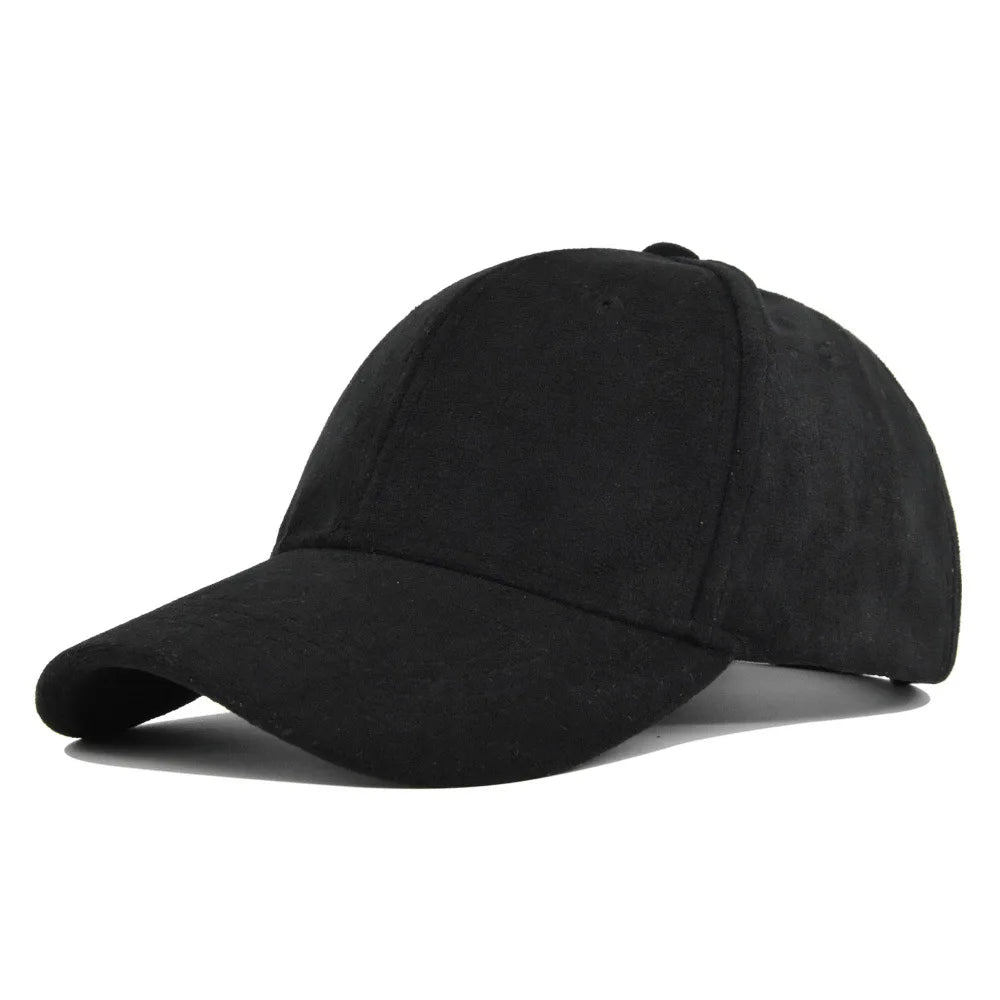 ZOLAA Solid Suede Retro Baseball Caps