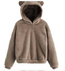 ZOLAA Women Long Sleeve Rabbit Ear Hood Sweatshirt