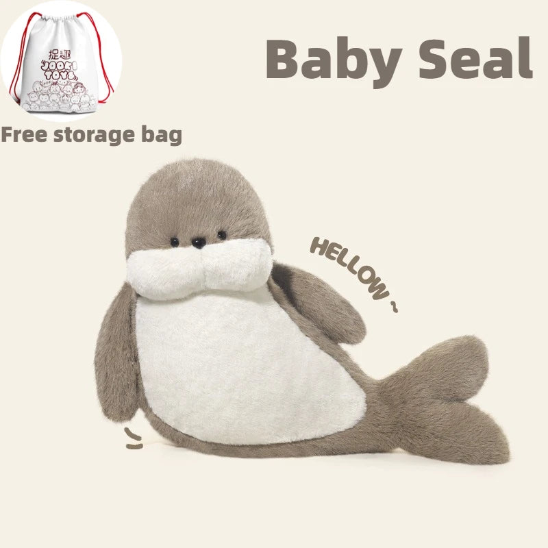ZOLAA Cute Sea Lion Stuffed Animal Toy Cozy Hugging Cushion