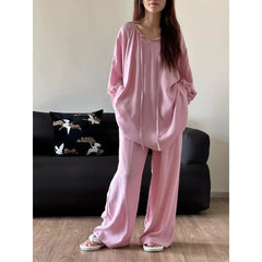 ZOLAA Women's Three-Quarters Sleeve Top And Pants Sleepwear