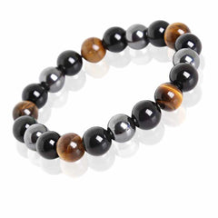 ZOLAA Natural Black Obsidian Hematite Tiger Eye Beads Bracelets
