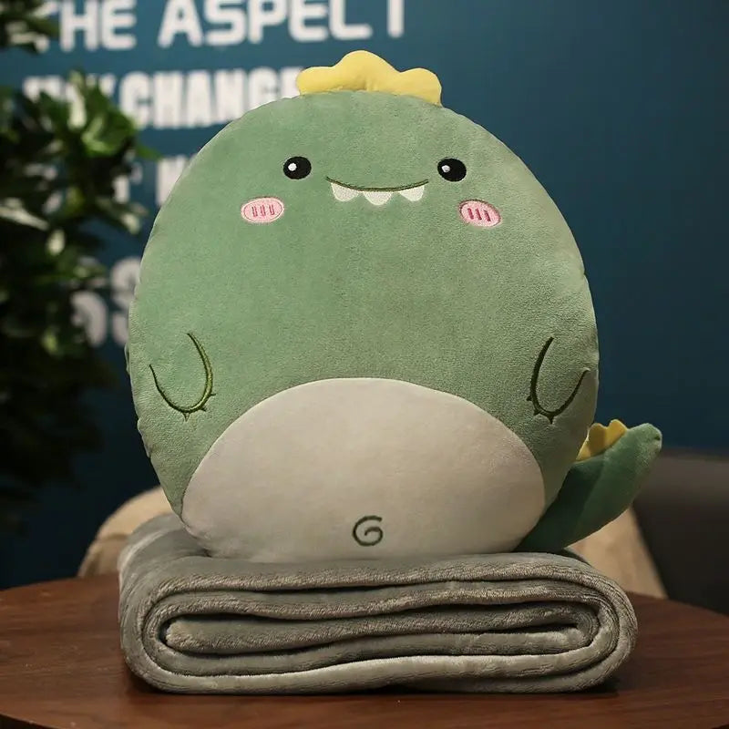 ZOLAA 3-in-1 Cartoon Animal Comfort Nest (Plush Pillow, Hand Warmer & Hidden Blanket)