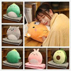 ZOLAA 3-in-1 Cartoon Animal Comfort Nest (Plush Pillow, Hand Warmer & Hidden Blanket)