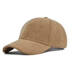 ZOLAA Solid Suede Retro Baseball Caps