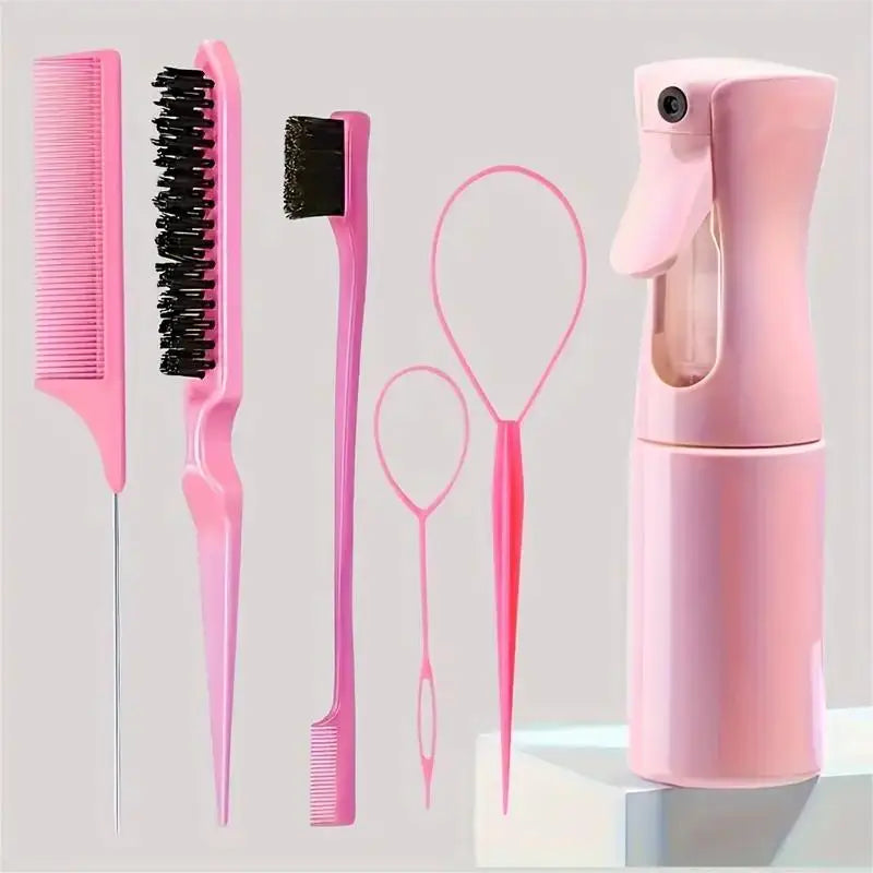 ZOLAA Hairdressing Spray Bottle with Hair Brush Set
