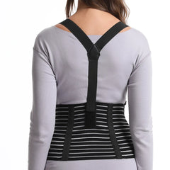 ZOLAA Adjustable Double Support Back Abdomen Brace Shoulder Strap